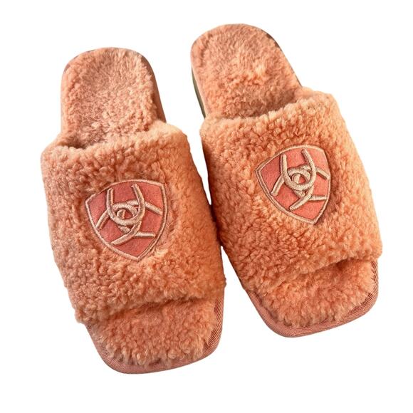 Ariat Shoes - Ariat Cozy Slides Slippers 9 Pink Women Chic Open Toe Fleece Square Toe Comfort
